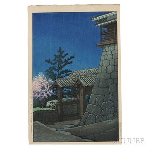 Kawase Hasui (1883-1957),Tonashi Gate at Matsuyama Castle