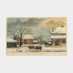 Currier & Ives, publishers (American, 1857-1907) HOME TO THANKSGIVING.