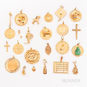 Group of 10kt and 14kt Gold Charms