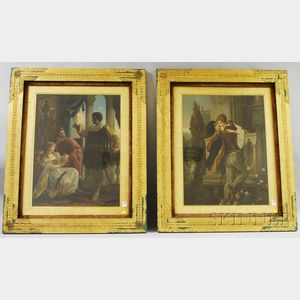 Pair of Framed Victorian Oleographs