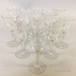 Set of Eleven Baccarat Colorless Glass Champagnes
