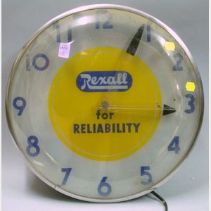 Rexall Advertising Electric Wall Clock