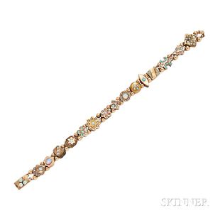 Opal and Turquoise Slide Bracelet