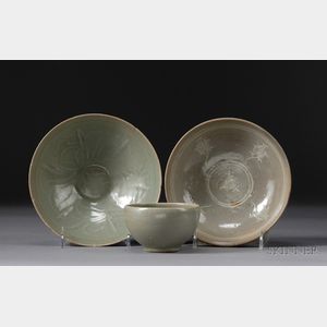 Three Celadon Bowls