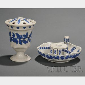 Two Wedgwood White Smear Glazed Stoneware Items