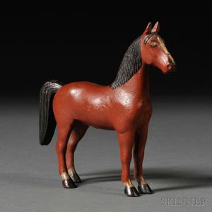 Painted Cast Iron Horse Figure