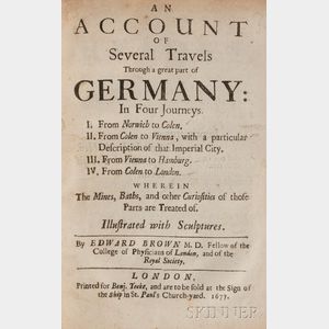 Browne, Edward (1644-1708) An Account of Several Travels through a Great Part of Germany