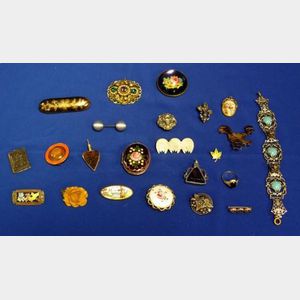 Twenty-three Pieces of Late Victorian and Other Costume Jewelry