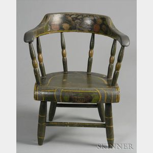Child's Stenciled and Paint-decorated Armchair