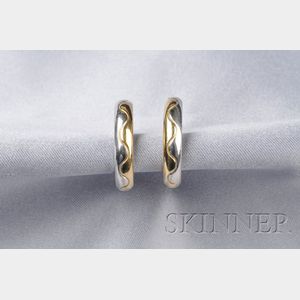 18kt Bicolor Gold Earrings, Cartier