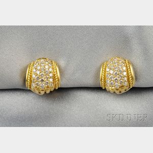 18kt Gold and Diamond Earclips, Judith Ripka