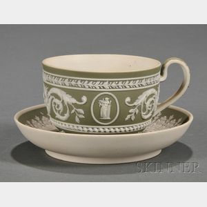 Wedgwood Green Jasper Dip Cup and Saucer