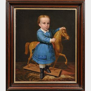 Portrait of a Boy with His Horse Pull Toy