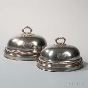 Two George III Silver-plate Meat Domes