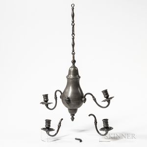 Pewter Four-branch Chandelier