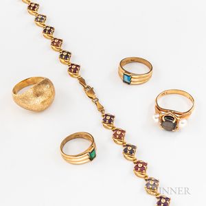 Group of Gold and Gem-set Jewelry