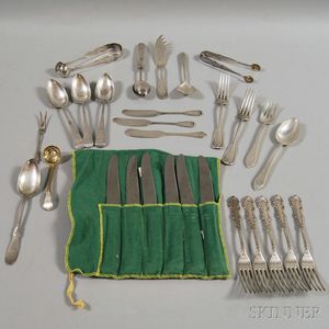 Miscellaneous Group of Sterling, Coin Silver, and Silver-plated Flatware