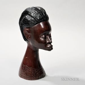 Carved Hardwood Head of a Woman