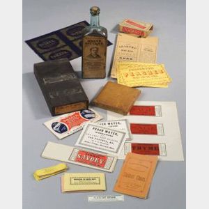 Lot of Assorted Shaker Labels, Packaging Materials and Herbal Products
