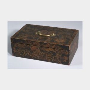 Gilt-Stenciled Pine Document Box