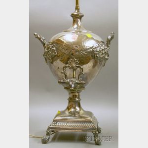 Victorian Silver Plated Hot Water Urn/Table Lamp.