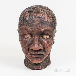 Polychrome Decorated Terra-cotta Head of a Man