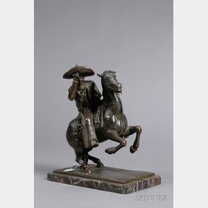 Bronze Sculpture of a Vaquero on Horseback