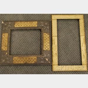 Lot of Two Aesthetic Movement Picture Frames with Applied Ornament of Cattails and Sunflowers.