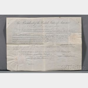 Tyler, John (1790-1862) Signed Document.