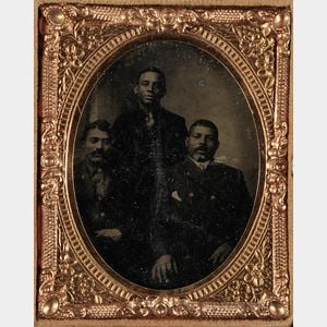 Cased Tintype Depicting Three African American Men