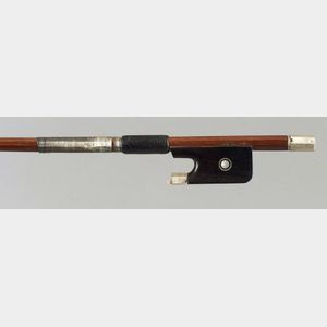 French Nickel Mounted Violin Bow, Charles Bazin
