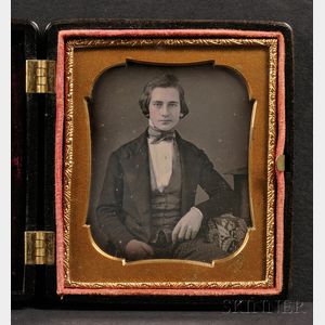 Sixth Plate Daguerreotype Portrait of a Seated Young Man