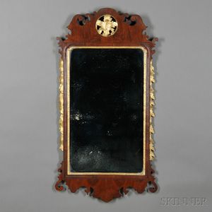 Chippendale Walnut and Gilt-gesso Looking Glass