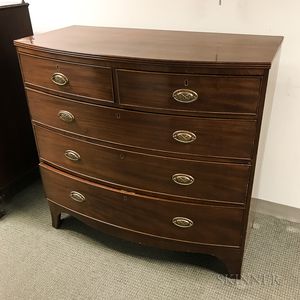 George III Mahogany Bow-front Chest of Drawers