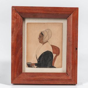 American School, Mid-19th Century Miniature Portrait of a Black Woman