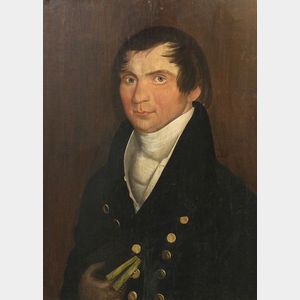 Attributed to Thomas Ware (Vermont and Whitehall, New York, 1803-1827) Portrait of a Gentleman.