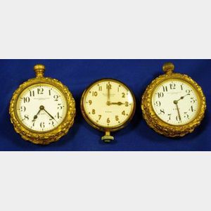 Two Edw. F. Caldwell & Co, Inc., New York Gold-tone Eight-Day Clocks