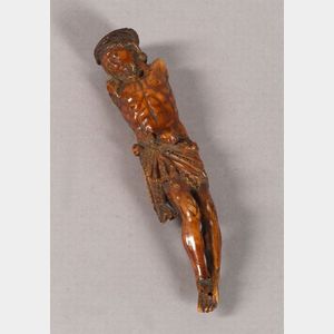 Continental Carved Ivory Crucifix Figure