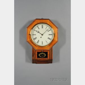 Rosewood Drop Octagon Wall Clock by Atkins Clock Company
