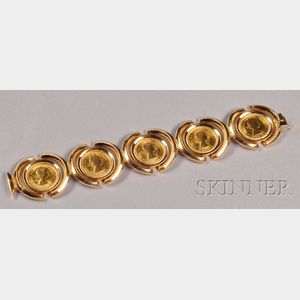 18kt Gold and Gold Sovereign Bracelet