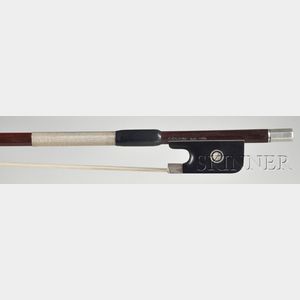 French Silver Mounted Violin Bow, Louis Morizot
