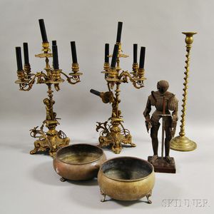Six Decorative Metal Items