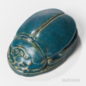 Grueby Faience Company Scarab Paperweight