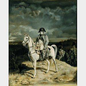British School, 19th Century Napoleon on Horseback.