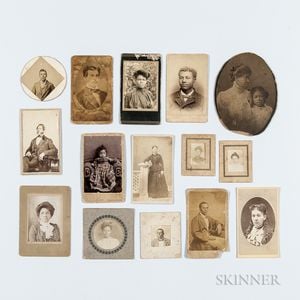 Thirteen Cabinet Cards and Two Small Photos Depicting African Americans. 