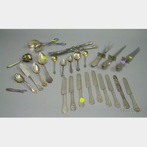 Group of Assorted Sterling and Silver Plated Flatware