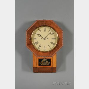 Rosewood Drop Octagon 30-Day Fusee Wall Clock by Atkins Clock Company