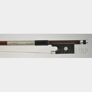French Silver Mounted Violin Bow for Gand & Bernardel