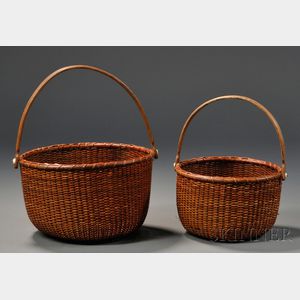 Two "Asa Brown" Contemporary Nantucket Baskets