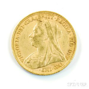 1896-S British Gold Sovereign. 